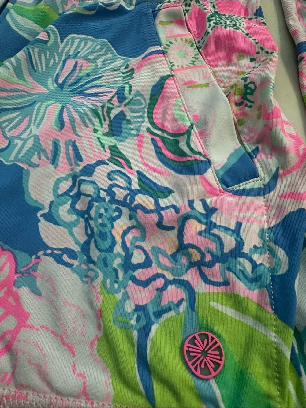 Lilly Pulitzer Blue Pink Green Floral Zip Jacket - Picture 6 of 9